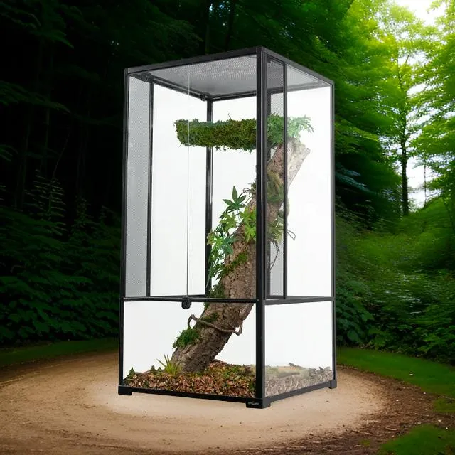 Reptizoo 120 Gallon vertical reptile tank 24Lx24Wx48H chameleons cage easy assembly RK242448A