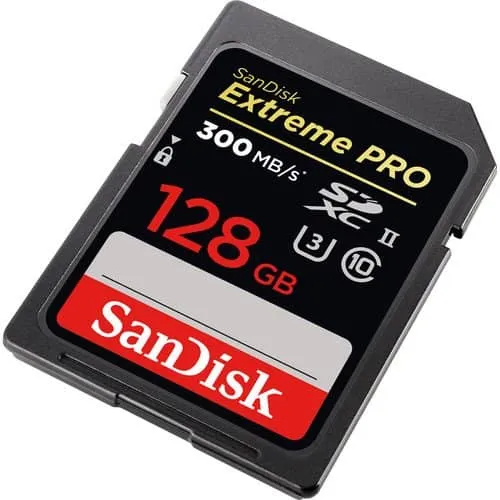 SanDisk Extreme Pro 128GB SDXC UHS-II 300MB/s Memory Card - V90