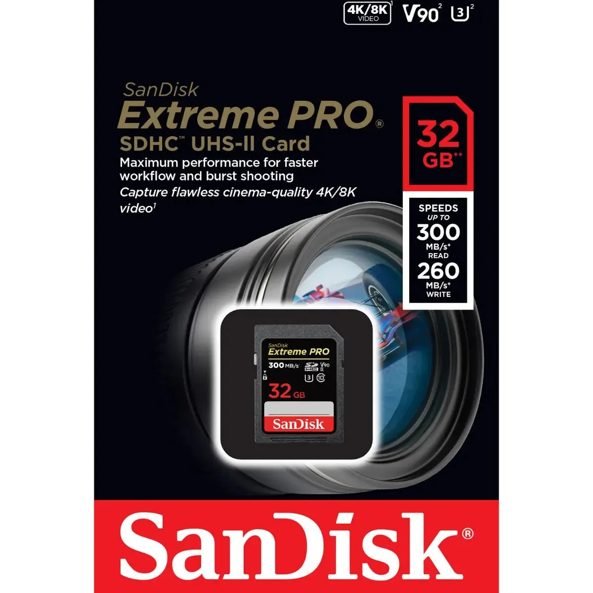 SanDisk Extreme Pro 32GB SDXC UHS-II 300MB/s Memory Card - V90