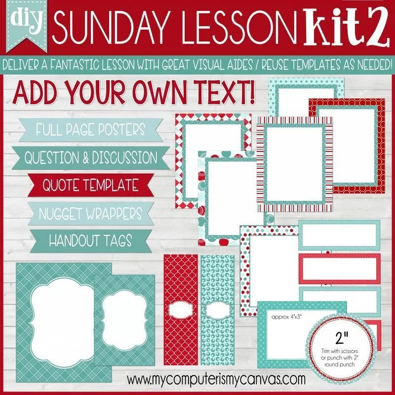 Sunday Lesson Kit #2 {Blank Editable Template} PRINTABLE