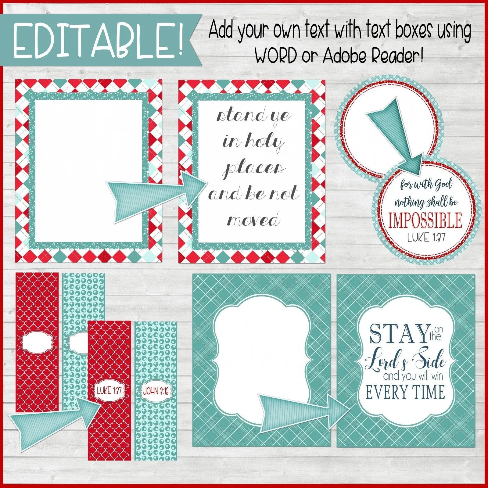 Sunday Lesson Kit #2 {Blank Editable Template} PRINTABLE