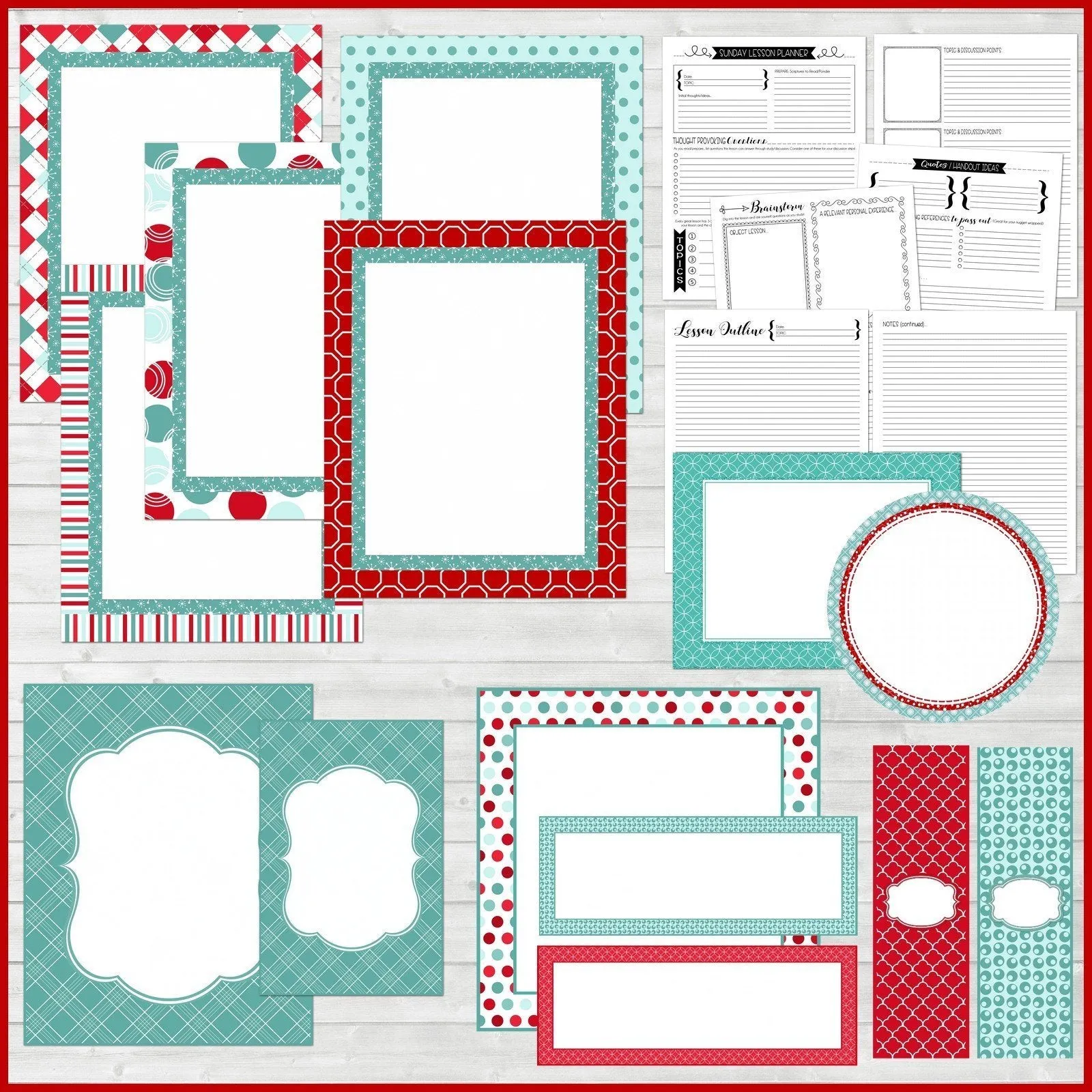 Sunday Lesson Kit #2 {Blank Editable Template} PRINTABLE