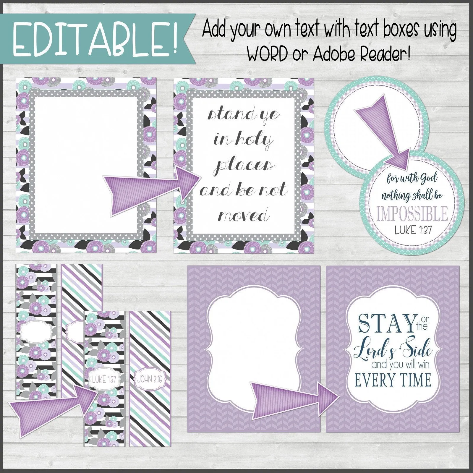 Sunday Lesson Kit #3 {Blank Editable Template} PRINTABLE