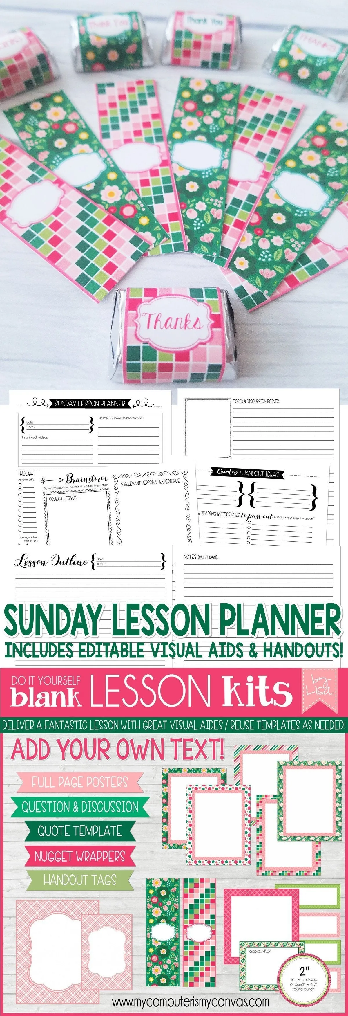 Sunday Lesson Kit #7 {Blank Editable Template} PRINTABLE