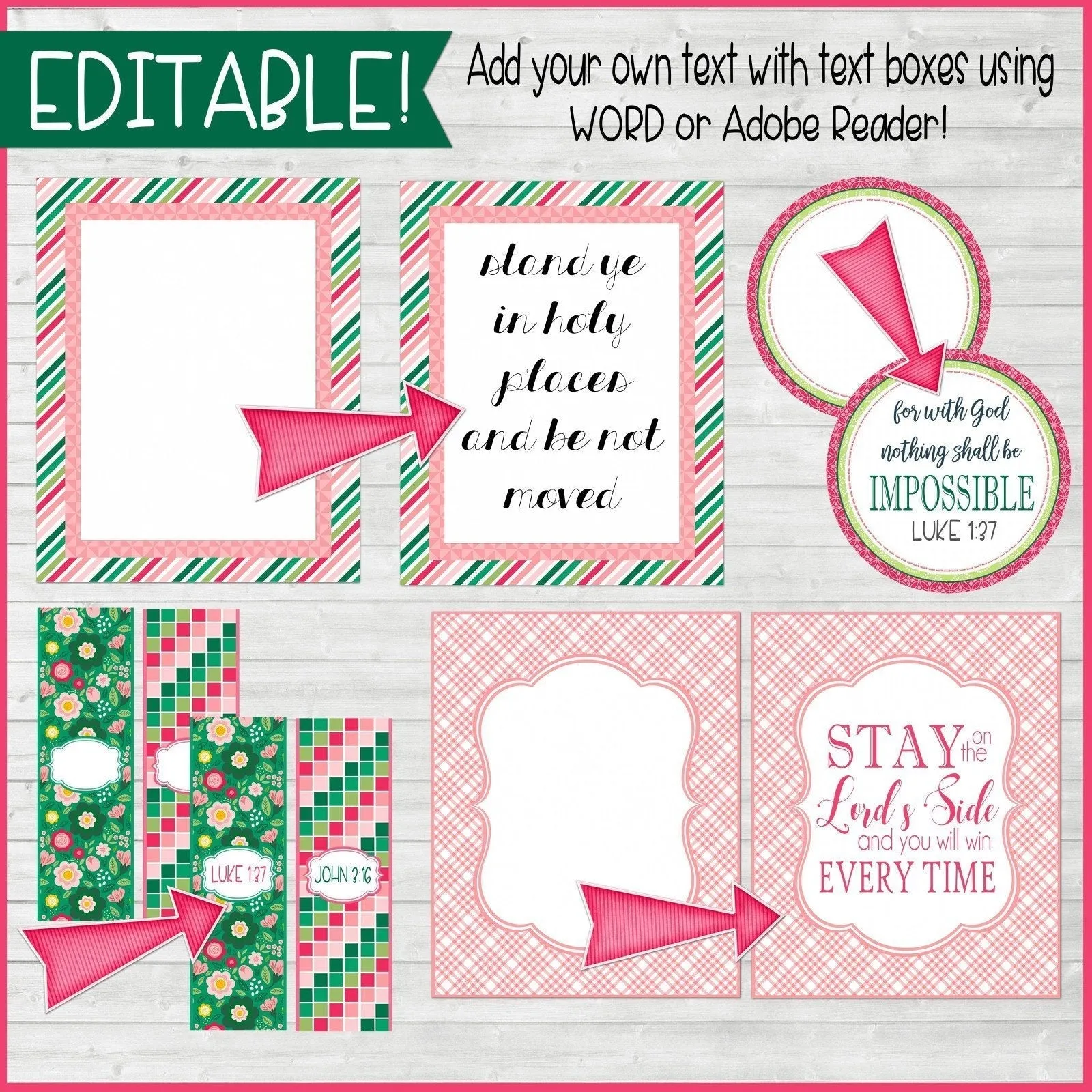 Sunday Lesson Kit #7 {Blank Editable Template} PRINTABLE