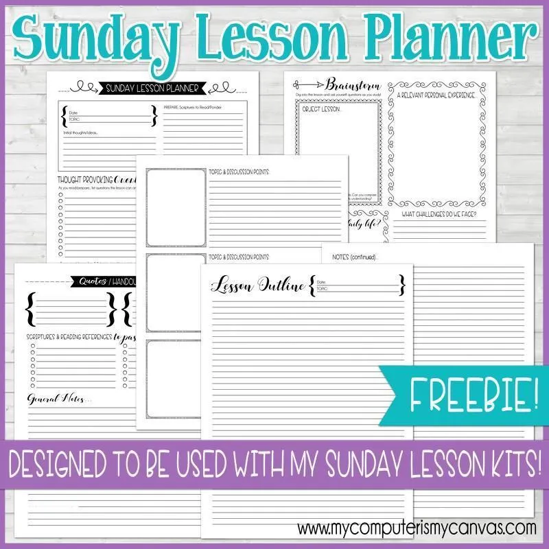 Sunday Lesson Kit #7 {Blank Editable Template} PRINTABLE