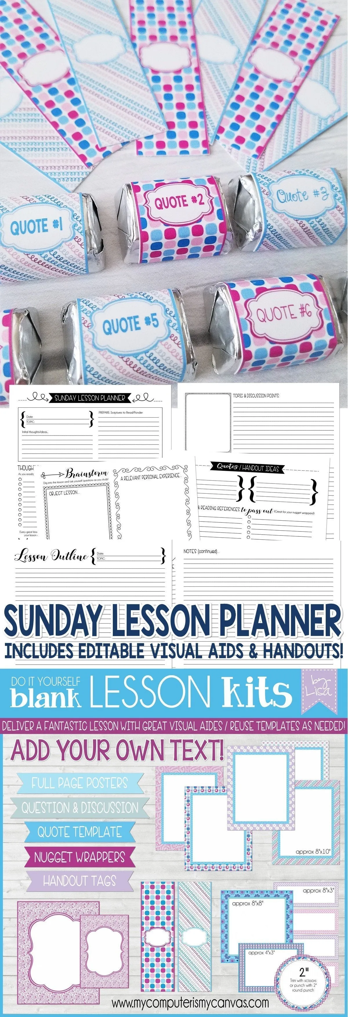 Sunday Lesson Kit #9 {Blank Editable Template} PRINTABLE