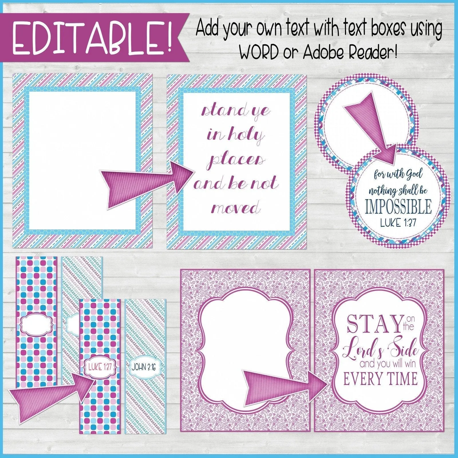 Sunday Lesson Kit #9 {Blank Editable Template} PRINTABLE