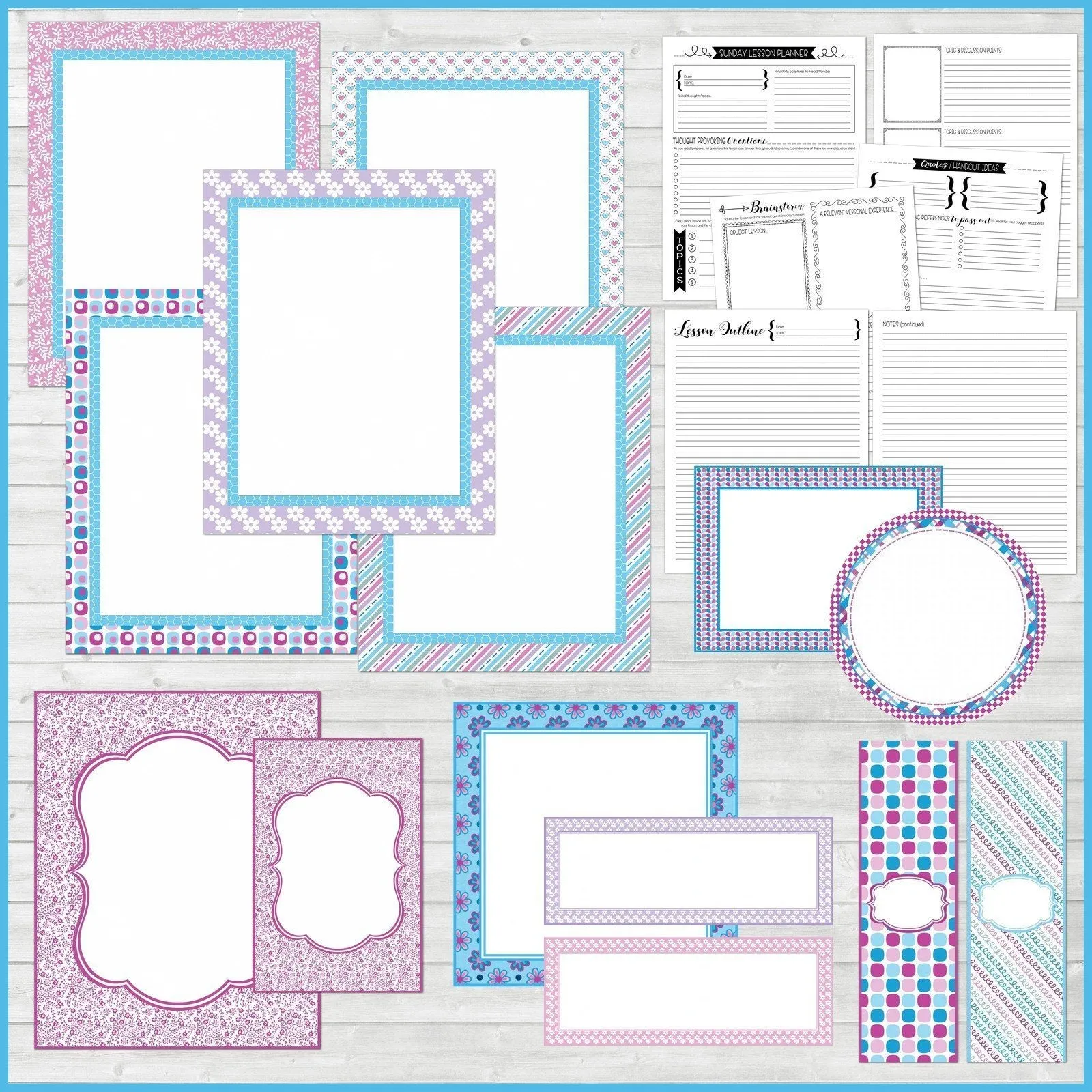 Sunday Lesson Kit #9 {Blank Editable Template} PRINTABLE