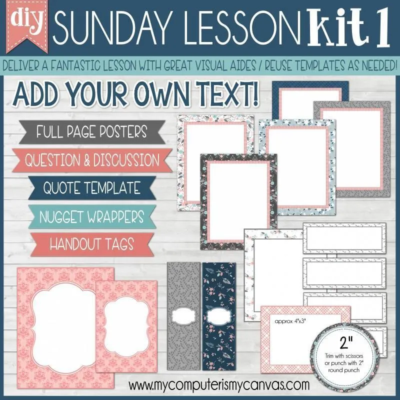 Sunday Lesson Kit BUNDLE A (Kits 1, 2 & 3} PRINTABLE