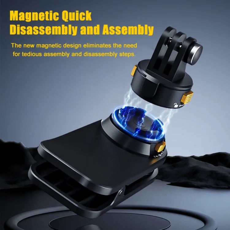 Universal Magnetic Quick-release Backpack Clip for Sports Cameras, Spec: With Phone Clip