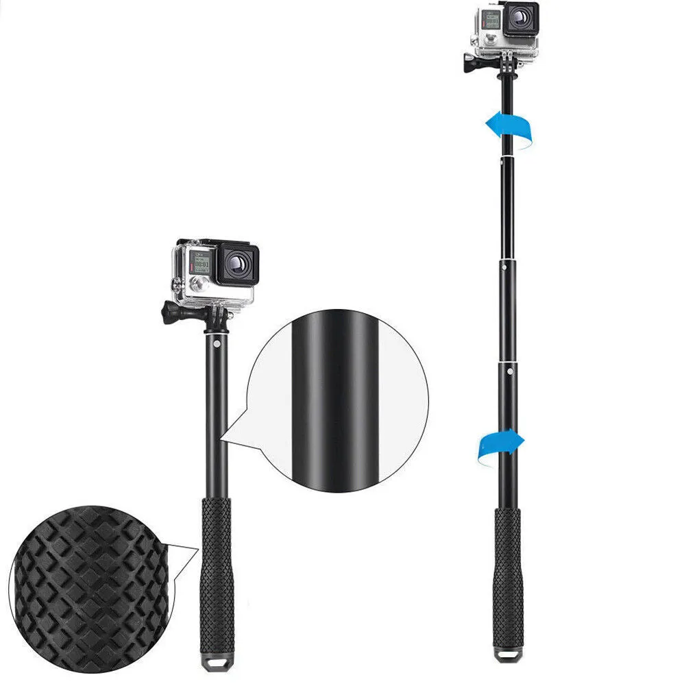 US 1-2 Pcs 36'' Selfie Stick Hand Grip Kit Extension Pole for GoPro Sport Camera