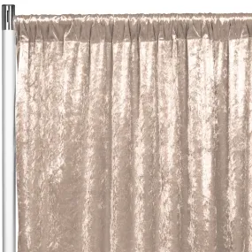 Velvet 12ft H x 52" W Drape/Backdrop Curtain Panel - Beige