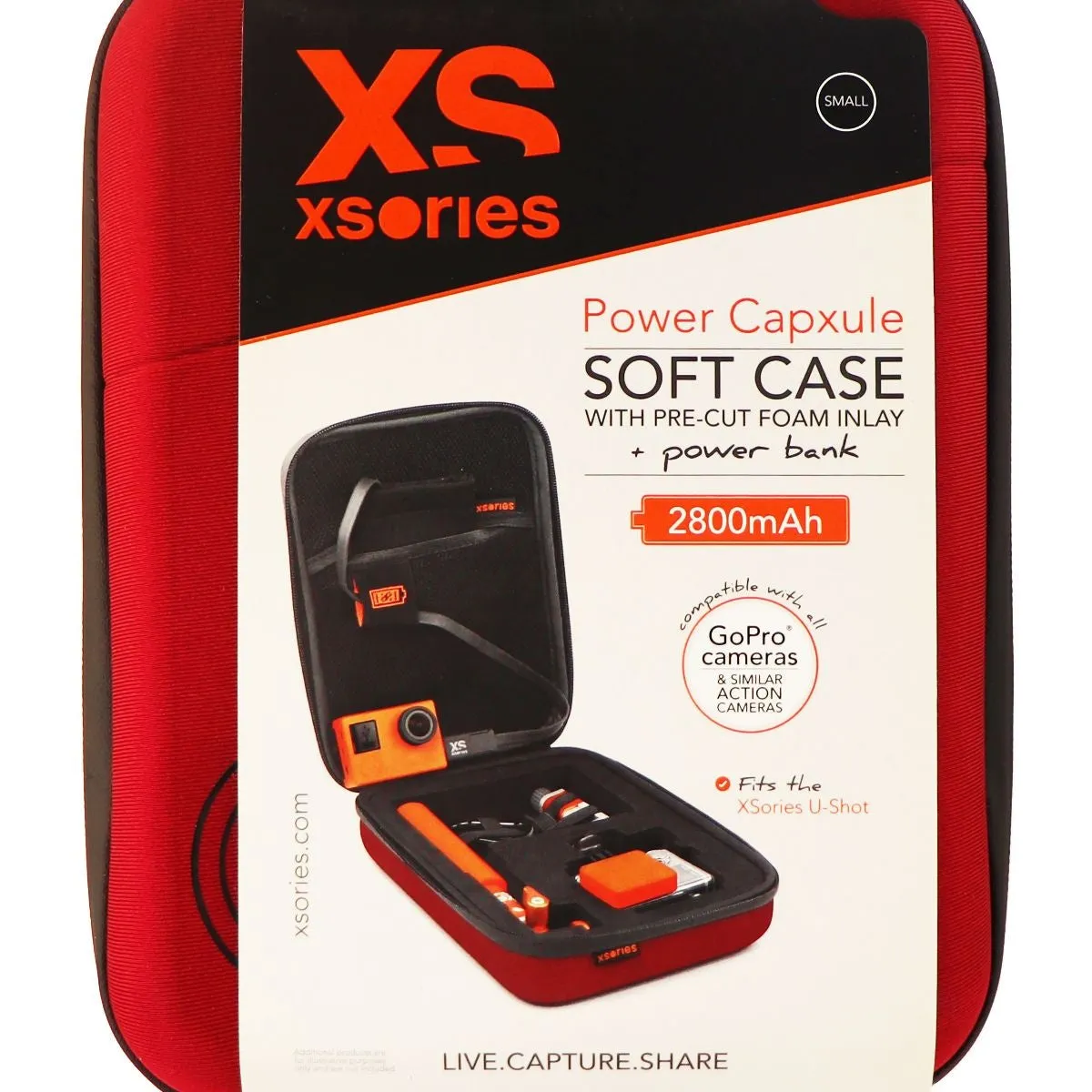 XSories Power Capxule Soft Case with Pre-Cut Foam Inlay for GoPro Cameras - Red