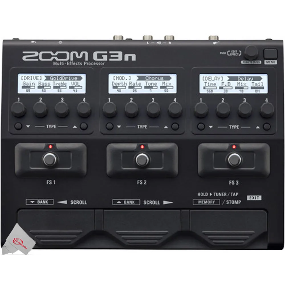 Zoom G3n Multi-Effects Pedal Processor For Electric Guitar   Pig Hog Cable & Connector