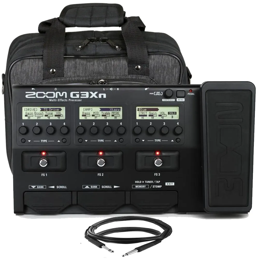 Zoom G3Xn Multi-Effects Processor with Expression Pedal   Instrument Cable & Gear Bag