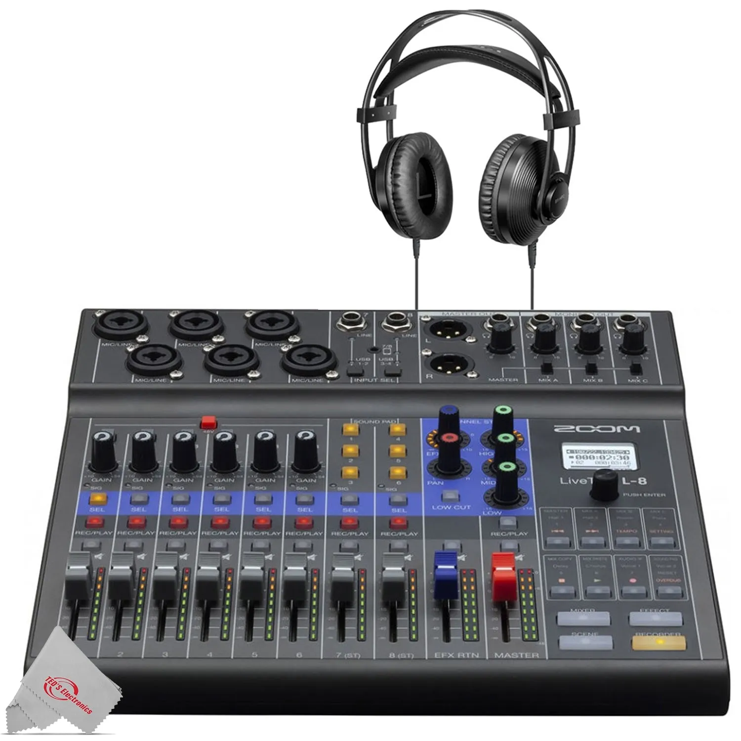 Zoom LiveTrak L-8 Portable Podcast 8-Track Digital Mixer Multitrack Recorder   Professional  Hifi Monitor  Headphone